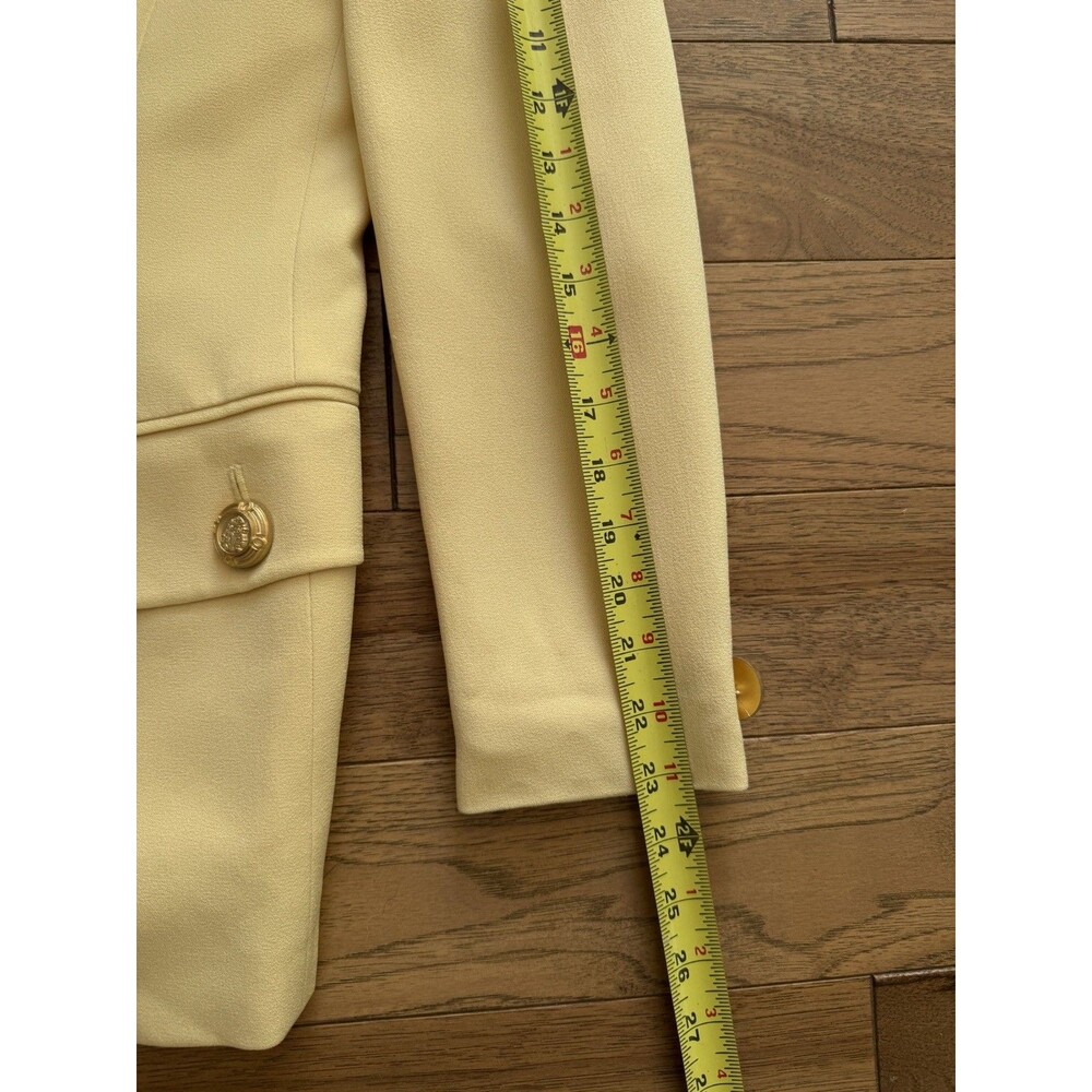 CHRISTIAN DIOR Vintage 90s Blazer Women’s Yellow Gold Button Double Breasted - Picture 13 of 16